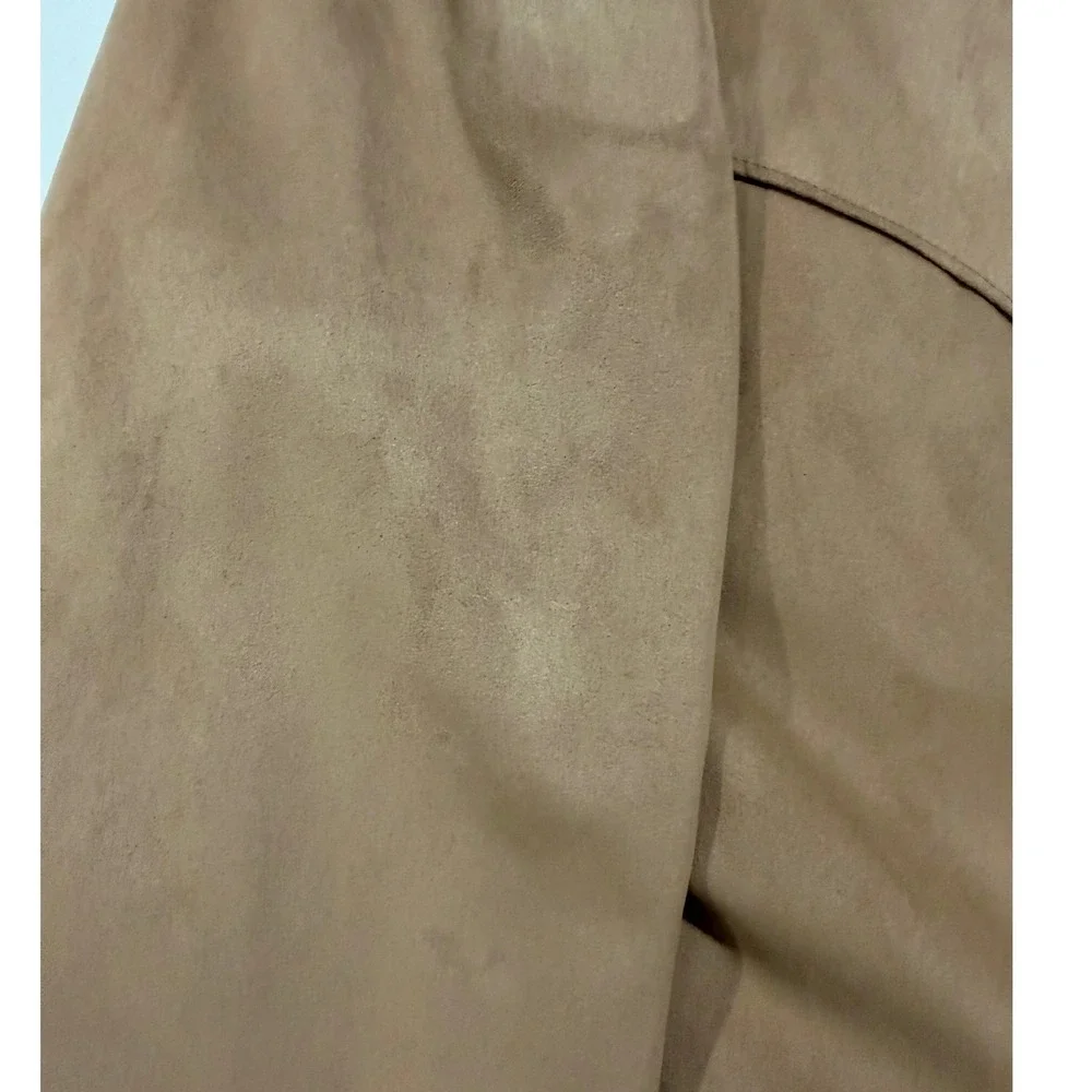 Western Style Tan Faux Suede Blazer Sport Coat 48L Cowboy Ranch Jacket Vtg 90s